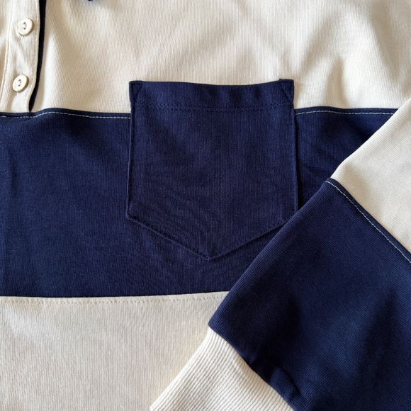 Women's Atelier Cropped Striped Rugby Shirt Size XL NWOT - Picture 4 of 7